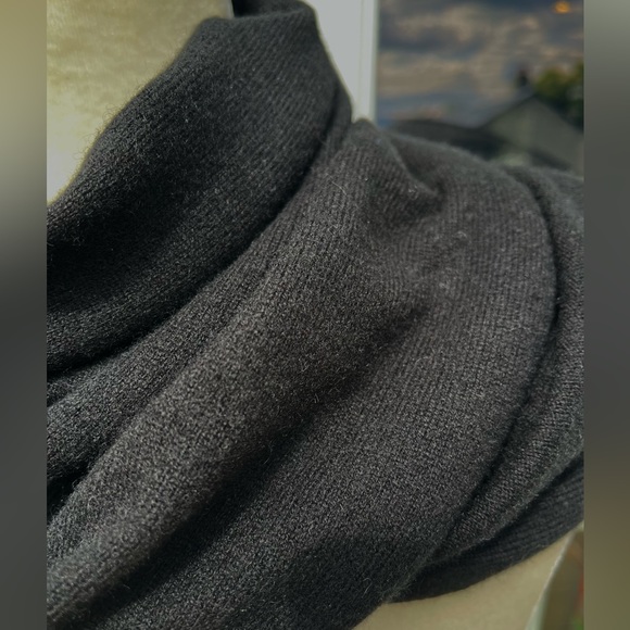 Black Cashmere Scarf 88” by 13” - Picture 5 of 6